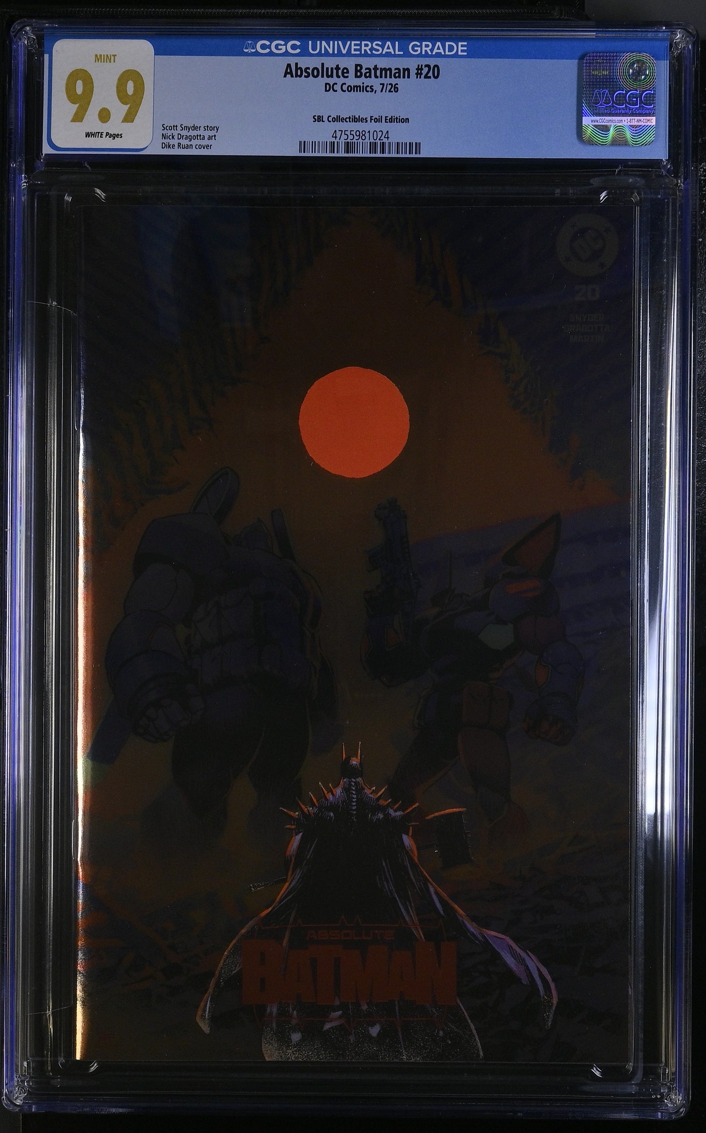 CGC 9.9 - ABSOLUTE BATMAN #20 EXCLUSIVE SPOT FOIL -Dike Ruan - Ltd 1000
