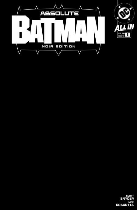 Absolute Batman #1 Cover B Noir (BLANK) Bundle