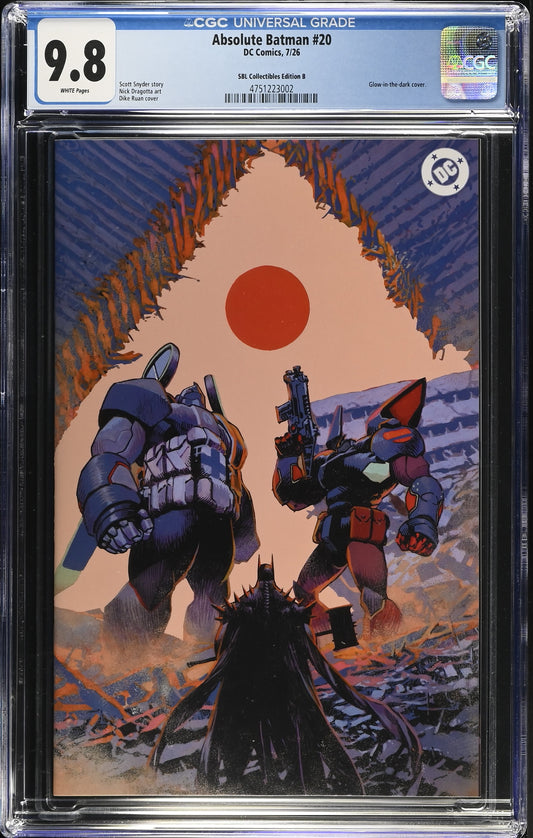 CGC 9.8 - ABSOLUTE BATMAN #20 EXCLUSIVE GLOW IN THE DARK -Dike Ruan - Ltd 1000