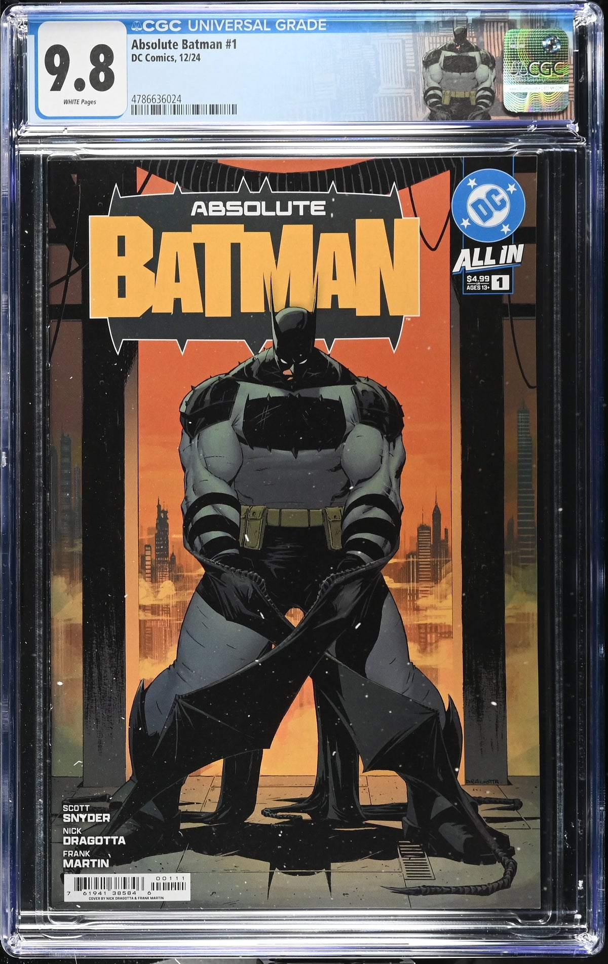 CGC 9.8 - ABSOLUTE BATMAN #1 CVR A NICK DRAGOTTA [1st PRINT] w/ CUSTOM LABEL