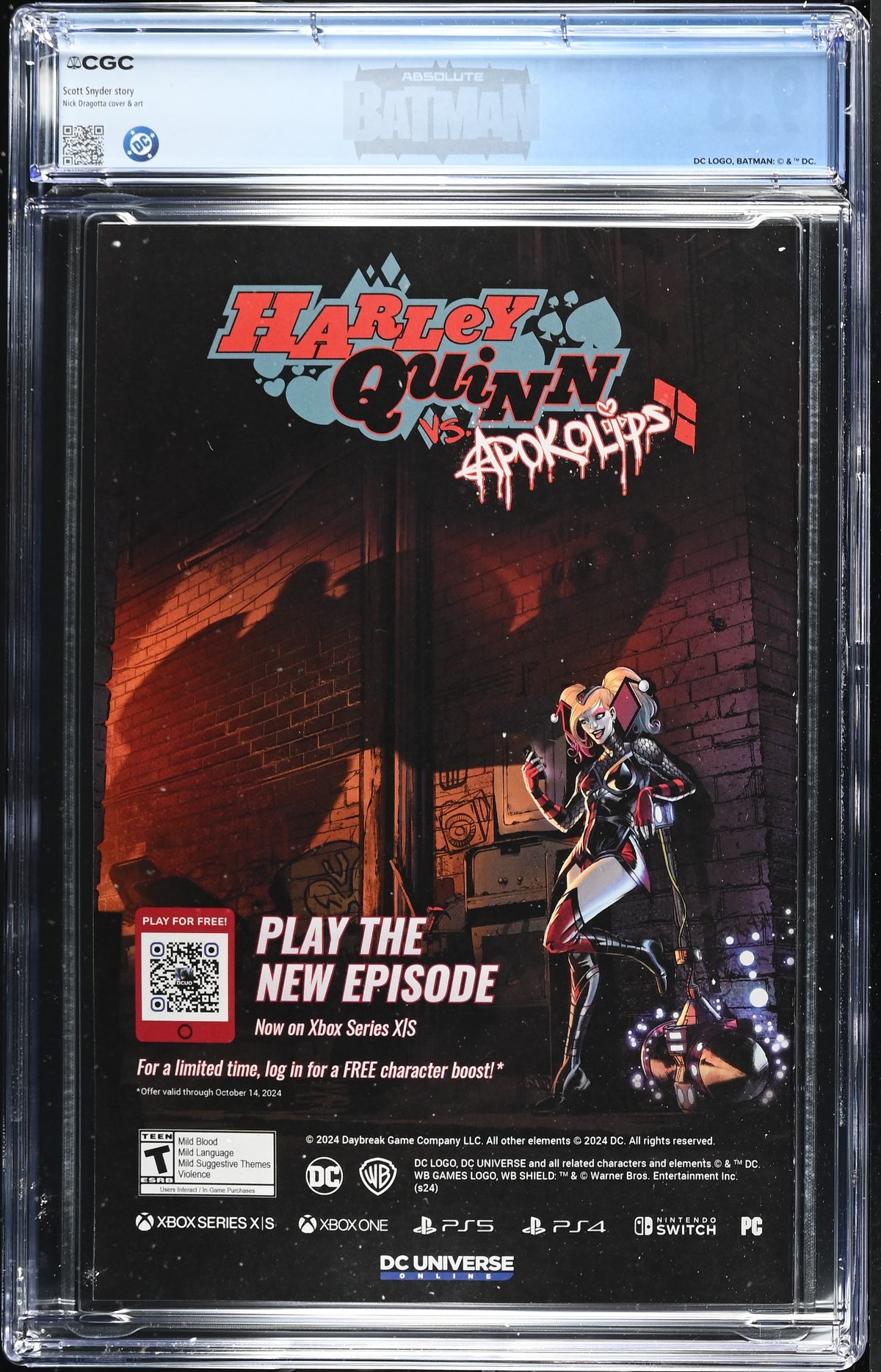 CGC 9.8 - ABSOLUTE BATMAN #1 CVR A NICK DRAGOTTA [1st PRINT] w/ CUSTOM LABEL