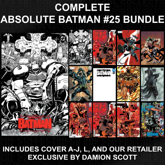 COMPLETE ABSOLUTE BATMAN #25 BUNDLE W/ EXCLUSIVES - Damion Scott - Ltd 800 [PRE-ORDER: IN STORE - 2026-10-28]