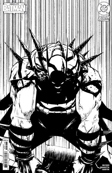 ABSOLUTE BATMAN #1  CVR B INC 1:25 NICK DRAGOTTA B&W CARD STOCK VAR [5th PRINT]